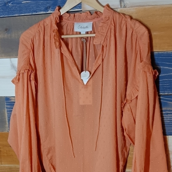 Cleobella Phoenix Blouse Coral Large NWT - Picture 5 of 11